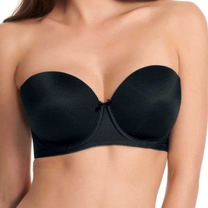 Freya Deco black strapless convertible bra 30E